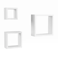 Floating Shelves- Cube Wall Shelf Set With Hidden Brackets, 3 Sizes To Display Decor, Books, Photos, More- Hardware Included By Hastings Home (White) -Hastings Home Sales GUEST 04a6a9d2 e760 41bb 81eb 9dd675d2f811