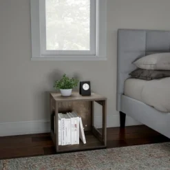 Hastings Home End Table, Stackable Modular Cube With Open Sides, Gray -Hastings Home Sales GUEST 04d13e5c 3b1d 46c5 9c22 5beffc4850da