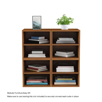 Hastings Home 2-Shelf Cube End Table, Brown 2 Hastings Home 2-Shelf Cube End Table, Brown - Image 2