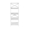 Hastings Home Ladder Bookcase X Back Frame, White