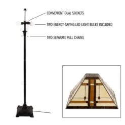 Hastings Home Tiffany-Style Dual Light LED Floor Lamp -Hastings Home Sales GUEST 1110172b 7503 4721 8149 3449e86953c2