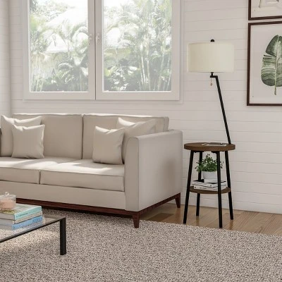 Hastings Home Floor Lamp With Table, Shelves, USB Charging Port And Drum Shade 3 Hastings Home Floor Lamp With Table, Shelves, USB Charging Port And Drum Shade - Image 3