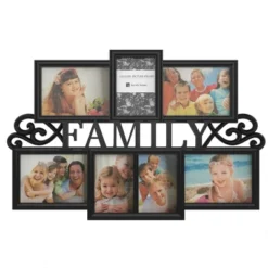 Hastings Home Family Collage Picture Frame With Text Design And 7 Openings For Three 4x6 And Four 5x7 Photos - 23.5" X 16", Black 7 Hastings Home Family Collage Picture Frame With Text Design And 7 Openings For Three 4x6 And Four 5x7 Photos - 23.5" X 16", Black -Hastings Home Sales GUEST 14bd4e00 cfc0 428c 86c9 c11322f8cfc6