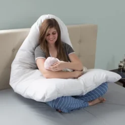 Hastings Home U-Shaped Full-Body Support Pregnancy Pillow With Zippered Cover - White, 60" X 38" -Hastings Home Sales GUEST 195448e3 e8ae 4e68 baad 1a56d5332e79