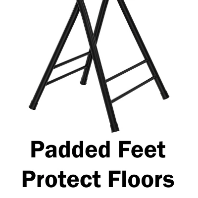 Hastings Home 24" Round Folding Stool With Padded Seat - Black 3 Hastings Home 24" Round Folding Stool With Padded Seat - Black - Image 3