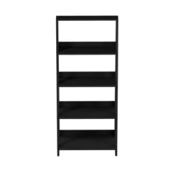 Hastings Home Freestanding Ladder Bookcase, Black