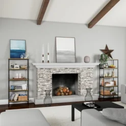 Hastings Home 5-Tier Open Bookshelf – Industrial Bookcase With Steel Frame, Black -Hastings Home Sales GUEST 1d27121d 39a4 4a9f af5c 737f3d2e87c7