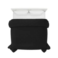 Hastings Home Basketweave Quilted Coverlet For All Seasons, Full/Queen Size - Black