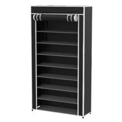 Hastings Home Freestanding Tiered Shoe Rack With Dust Cover - Black -Hastings Home Sales GUEST 286e00b5 8965 473e bcb5 14e68ac593f5