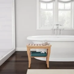 Water Resistant Natural Eco Friendly Bamboo Shower Bench With Bathroom Storage Shelf Brown - Hastings Home -Hastings Home Sales GUEST 28abf1b7 ea5b 40a0 afe2 0695c9ff4d81