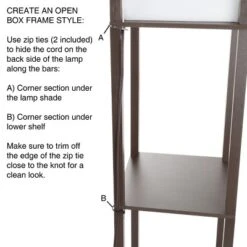 Hastings Home Floor Lamp – Etagere Style Standing Light With 3 Tiers Of Storage Shelving, Brown -Hastings Home Sales GUEST 2cb8f433 3fa0 4ace 8070 1f4897c111fc