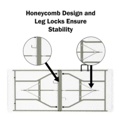 Hastings Home 6' Folding Utility Table With Carry Handle - White -Hastings Home Sales GUEST 2f0826ee 1c4a 460b aa68 a33639717c10