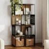 Hastings Home 4-Tier 8 Cube Style Bookcase, Oak