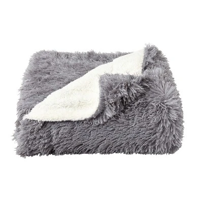 Faux Fur Throw Blanket- Luxurious, Soft, Hypoallergenic Long Pile Faux Rabbit Fur Blanket With Faux Shearling Back 60"x70" By Hastings Home (Pewter) 3 Faux Fur Throw Blanket- Luxurious, Soft, Hypoallergenic Long Pile Faux Rabbit Fur Blanket With Faux Shearling Back 60"x70" By Hastings Home (Pewter) - Image 3