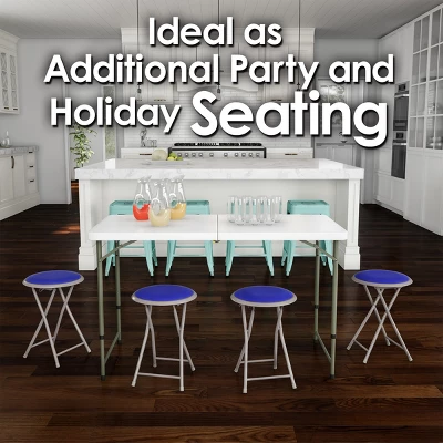 Hastings Home 18-Inch Padded Portable Folding Stool Stool With 300lb Capacity, Royal Blue 5 Hastings Home 18-Inch Padded Portable Folding Stool Stool With 300lb Capacity, Royal Blue - Image 5