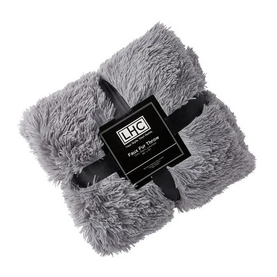 Faux Fur Throw Blanket- Luxurious, Soft, Hypoallergenic Long Pile Faux Rabbit Fur Blanket With Faux Shearling Back 60"x70" By Hastings Home (Pewter) 1 Faux Fur Throw Blanket- Luxurious, Soft, Hypoallergenic Long Pile Faux Rabbit Fur Blanket With Faux Shearling Back 60"x70" By Hastings Home (Pewter)