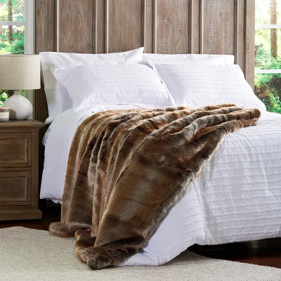 Hastings Home Premium Faux Marten Sable And Mink Fur Throw With Gift Box 60" X 70" - Amber/Pecan 3 Hastings Home Premium Faux Marten Sable And Mink Fur Throw With Gift Box 60" X 70" - Amber/Pecan - Image 3