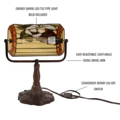 Hasting Home Tiffany-Style Stained Glass Butterfly Bankers Lamp -Hastings Home Sales GUEST 3daa5666 bdc4 4e2a 8e11 526551a7958c