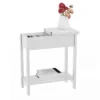 Hastings Home Narrow Flip Top End Table – White