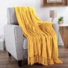 Hastings Home Oversized 60" X 70" Chenille Throw Blanket - Primrose Gold