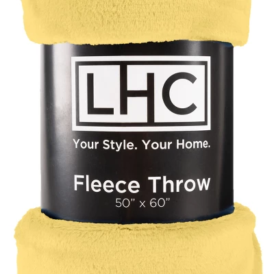 Fleece Throw Blanket- Set Of 3- Yellow, Orange & Pink Plush 60x50" Blankets- Soft & Cozy For Travel, Outdoors & Lounging On The Sofa By Hastings Home 5 Fleece Throw Blanket- Set Of 3- Yellow, Orange & Pink Plush 60x50" Blankets- Soft & Cozy For Travel, Outdoors & Lounging On The Sofa By Hastings Home - Image 5