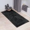 24"x60" 100% Cotton Reversible Bath Mat Black - Hastings Home