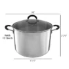 Hastings Home Large Stainless Steel 12-Qt Stock Pot With Lid – 11.5" X 7.5"