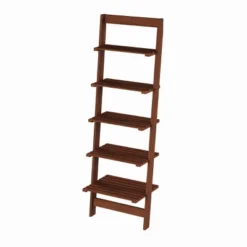 Hastings Home 5-Tier Wooden Ladder-Style Bookcase, Walnut Finish -Hastings Home Sales GUEST 4bee998f 7eea 4b06 9f42 7233dee59879