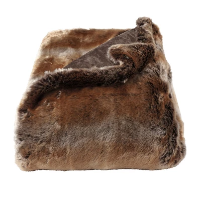 Hastings Home Premium Faux Marten Sable And Mink Fur Throw With Gift Box 60" X 70" - Amber/Pecan 2 Hastings Home Premium Faux Marten Sable And Mink Fur Throw With Gift Box 60" X 70" - Amber/Pecan - Image 2