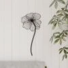 Hastings Home Rustic Metal Wire Flower Wall Art - Brown