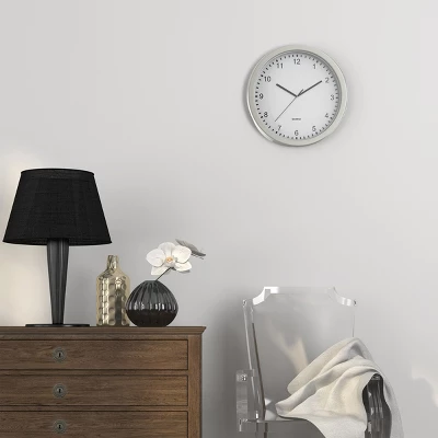 Hastings Home Analog Wall Clock With Hidden Compartments - 10", Silver 5 Hastings Home Analog Wall Clock With Hidden Compartments - 10", Silver - Image 5