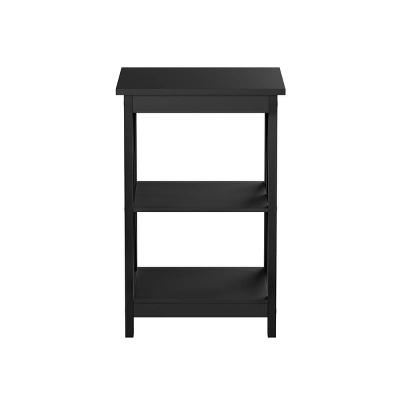 Hastings Home End Table With Two Shelves, X-Leg Design, And Wooden Stand, Black 6 Hastings Home End Table With Two Shelves, X-Leg Design, And Wooden Stand, Black - Image 6