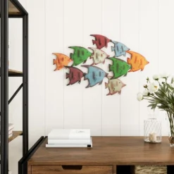 Hastings Home School Of Fish 3D Metal Hanging Wall Art -Hastings Home Sales GUEST 571d008f cabc 462d 8ad2 ef02a439df97