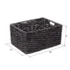 Hastings Home Handmade Rectangular Twisted Wicker Baskets - Set Of 2 - Black