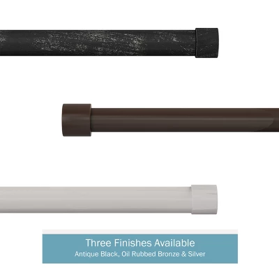 Hastings Home 1" X 48-84" Curtain Rod With Decorative End Cap Style Finials And Hardware For Home Décor In Bedroom & Kitchen - Black 4 Hastings Home 1" X 48-84" Curtain Rod With Decorative End Cap Style Finials And Hardware For Home Décor In Bedroom & Kitchen - Black - Image 4