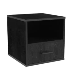 Hastings Home End Table, Stackable Modular Cube With Drawer, Black -Hastings Home Sales GUEST 5df44a64 747c 472e afb0 0878c1a6185c