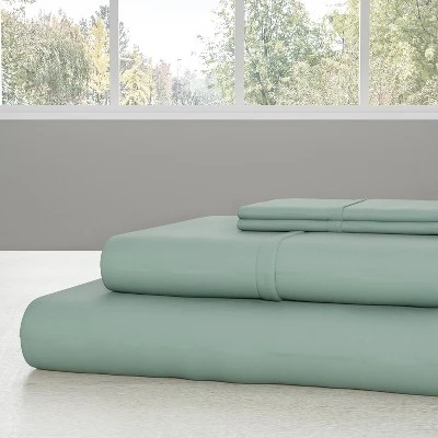 Hastings Home Brushed Microfiber Queen Sheet Set - Fitted And Flat Sheets, Pillowcases - 4-Piece, Sage Green 2 Hastings Home Brushed Microfiber Queen Sheet Set - Fitted And Flat Sheets, Pillowcases - 4-Piece, Sage Green - Image 2