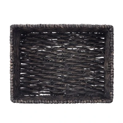 Hastings Home Handmade Rectangular Twisted Wicker Baskets - Set Of 2 - Black 6 Hastings Home Handmade Rectangular Twisted Wicker Baskets - Set Of 2 - Black - Image 6