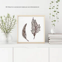 Wall Decor-Set Of Two Metal Feather Hanging Wall Art Laser Cut Contemporary Nature Sculpture For Living Room, Bedroom, Kitchen By Hastings Home -Hastings Home Sales GUEST 638fea3f 62df 4f4c 83a1 701146af421a