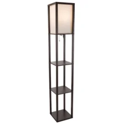 Hastings Home Floor Lamp – Etagere Style Standing Light With 3 Tiers Of Storage Shelving, Brown -Hastings Home Sales GUEST 6442e153 98bb 473d 97a0 dd0ad913d970