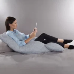 100% Cotton Jersey U-Shaped Pillow Cover-58", Gray -Hastings Home Sales GUEST 681146f5 103c 4b8a 9b74 f887ef266ffc