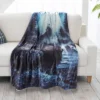 Fleece Throw Blanket- Howling Wolf Pattern, Lightweight Hypoallergenic Bed Or Couch Soft Plush Blanket For Adults And Kids By Hastings Home