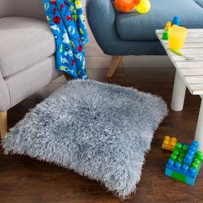 Hastings Home 24" Oversized Square Floor Pillow – Blue 4 Hastings Home 24" Oversized Square Floor Pillow – Blue - Image 4