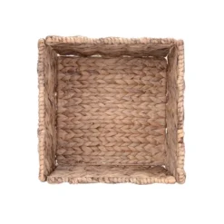 Set Of 2 Handmade Wicker Baskets - 12-Inch Square Foldable Storage Bins With Handles - Made Of Hand-Twisted Water Hyacinth By Villacera (Natural) -Hastings Home Sales GUEST 70576b39 6d2b 4172 b684 794daf3a03ec