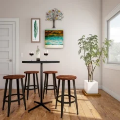 Hastings Home Counter Height Backless Stools With Metal Base And Wooden Seat, Dark Walnut, Set Of 2 8 Hastings Home Counter Height Backless Stools With Metal Base And Wooden Seat, Dark Walnut, Set Of 2 -Hastings Home Sales GUEST 723ebac1 9e8c 4093 92d7 446774e81d08