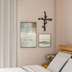 Metal Wall Cross With Decorative Intertwined Vine Design- Rustic Handcrafted Religious Art For Decor In Living Room, Bedroom, More By Hastings Home -Hastings Home Sales GUEST 751493bc ae00 4dbd 85db 8fd94c7caab1