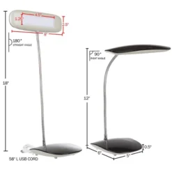 Hastings Home Touch Activated LED USB Desk Lamp - Black
