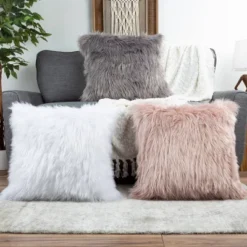 22"x22" Oversize Faux Fur Square Throw Pillow - Hastings Home -Hastings Home Sales GUEST 754b3f29 dc1f 4a1c 9bf2 105c7a620db0
