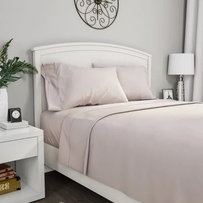 Hastings Home King Size Brushed Microfiber 4 Piece Bed Sheet And Linen Set With Stain Resistant Fitted And Flat Sheets - Beige 1 Hastings Home King Size Brushed Microfiber 4 Piece Bed Sheet And Linen Set With Stain Resistant Fitted And Flat Sheets - Beige