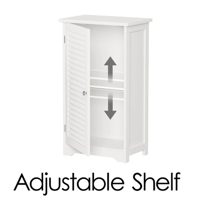 Hastings Home Freestanding Bathroom Linen Cabinet With Shutter Door – 17.5" X 31", White 2 Hastings Home Freestanding Bathroom Linen Cabinet With Shutter Door – 17.5" X 31", White - Image 2